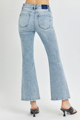 RISEN Women's High Rise Ankle Flare Jeans - Vintage Chic Style